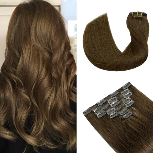 Miniatura 11 de S-noilite - Extensiones de cabello humano real con clip, color negro natural #1B, doble trama, 16 pulgadas, balayage, lacio, 7 unidades, 4.23 oz