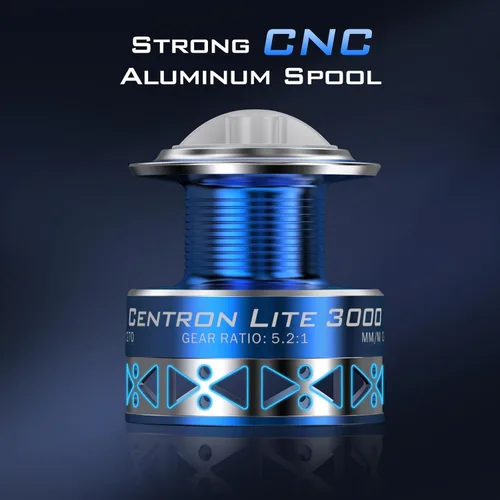 Miniatura 6 de KastKing Centron & Centron Lite Carretes Giratorios, Tamaño 500 es Perfecto para Pesca en Hielo, Hasta 17.5 lbs de Arrastre Máximo, Relación