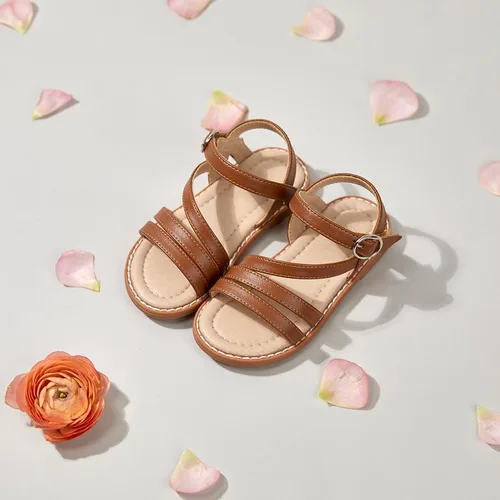 Miniatura 5 de ESTINE ToddlerLittle Kid Girls Dress Cross Strappy Open Toe Sandals Princess Flats Summer Flower Girl Shoes
