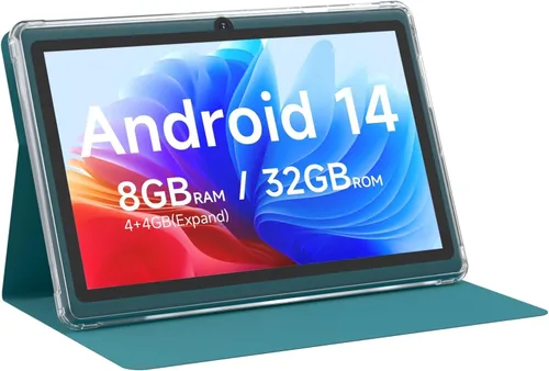 Miniatura 11 de CUPEISI Tablet Android 14, tableta de 7 pulgadas con funda, 8 GB de RAM+32 GB de ROM/1 TB Tableta expandible, 1.6 GHz, computadora con procesador