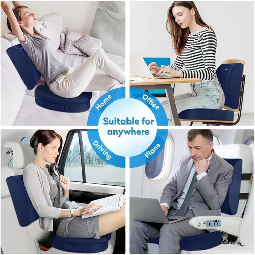 Miniatura 7 de CloudBliss Cojín de asiento, cojín para silla de oficina, cojín de asiento de automóvil, almohada de apoyo lumbar para silla de oficina, almohada