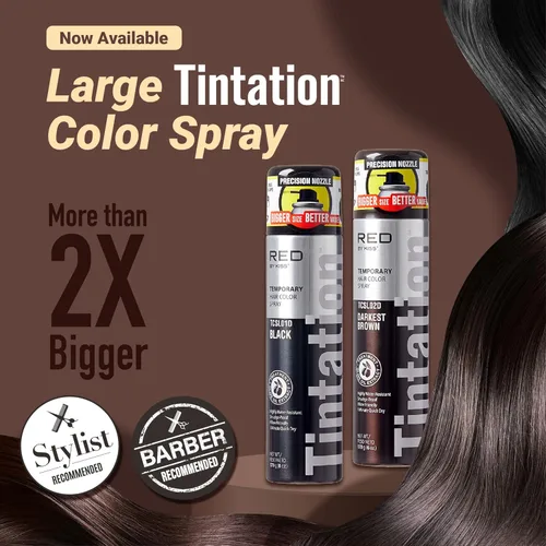 Miniatura 2 de Red by Kiss Tintation Spray de color temporal para el cabello, cobertura instantánea de retoque de raíces grises, resistente al agua y a las Negro