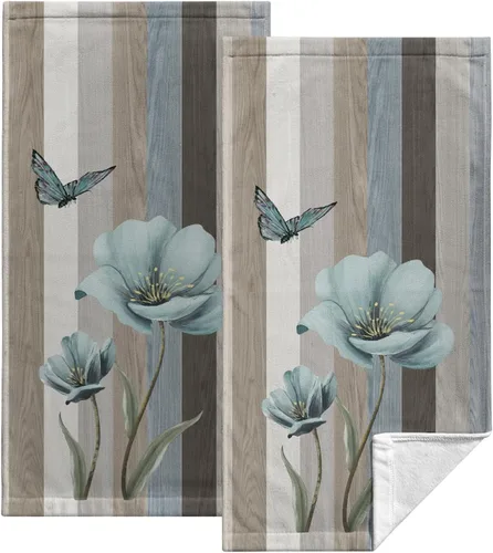 Miniatura 18 de Toallas de Mano Azul Gris Marrón para Baño Negras Pintura Moderna de Arte Abstracto Toallas de Cocina Suave Absorbente Toalla de Huésped Punta
