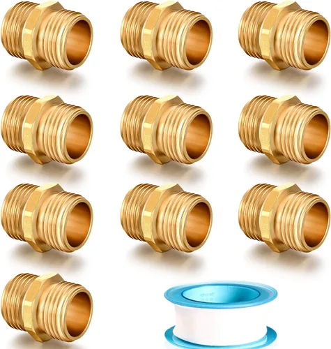 Miniatura 7 de SIGURANTA Adaptador de Manguera de Jardín Hembra a Hembra, Conector Giratorio Doble Hembra de 3/4 Pulgadas de Latón GHT (3 PIEZAS)