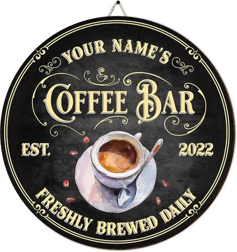 Miniatura 16 de Letrero de madera personalizado para barra de café, terapia en una taza tolerable a la gente, placa de pared para decoración de cocina, regalos
