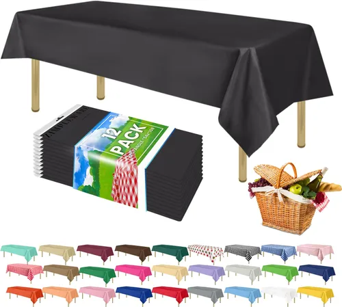 Miniatura 35 de Zimpleware - Mantel redondo de plástico para fiestas de 213 cm (84 pulgadas) de diámetro (paquete de 1, 6 y 12 unidades)