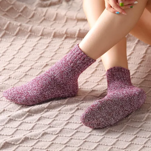 Miniatura 3 de Calcetines de lana, 5 pares, calcetines de lana para mujer, calcetines de botas suaves