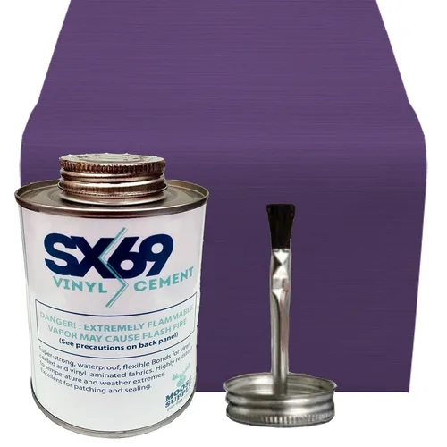 Miniatura 12 de SX 69 Kit de reparación de vinilo Kit de reparación de casa inflable Rojo Incluye adhesivo de 4 onzas y rollo de vinilo para reparaciones