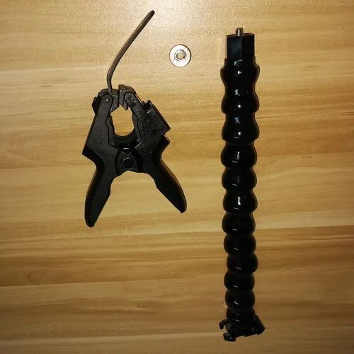 Miniatura 5 de Soporte de abrazadera para micrófono de mesa con soporte de extensión de cuello de cisne de 5/8 pulgadas y 27 hilos para micrófonos, funciona