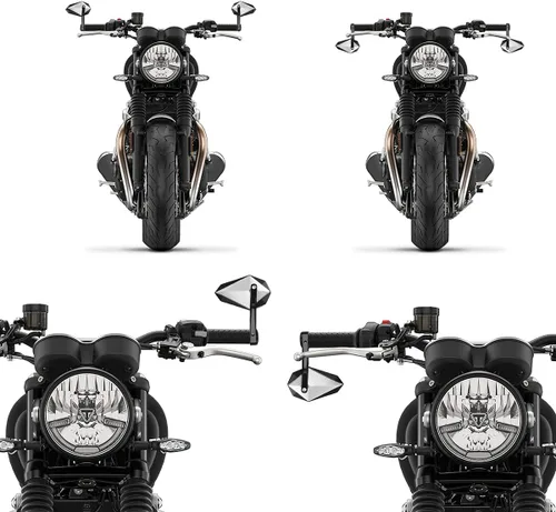 Miniatura 4 de LKV - Espejos retrovisores para extremo de manillar de motocicleta, 7/8" (22 mm) - Espejos retrovisores laterales anti-azul para motocicleta, 360