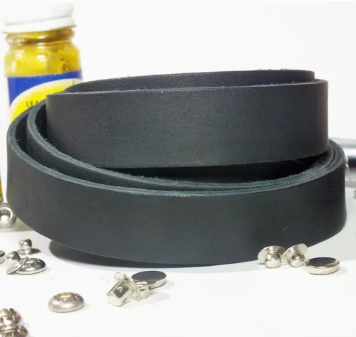 Miniatura 5 de TOFL Tiras de cuero gruesas de 7/8 pulgadas de ancho x 72 pulgadas (6 pies) de largo para manualidades, 1/8 pulgadas de grosor (7-8 onzas), correas