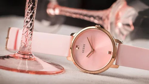 Miniatura 8 de Guess Nova - Reloj analógico de cuarzo para mujer con pulsera de silicona W1210L3 Rosa Reloj de cuarzo