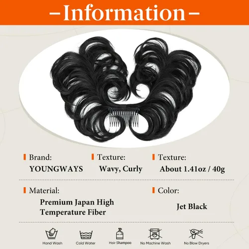Miniatura 66 de Postizo de Cabello de Moño Desordenado Peine Lateral Clip en Moño de Cabello Postizo para Mujeres Corto Natural Liso Estilos Versátiles Ajustables