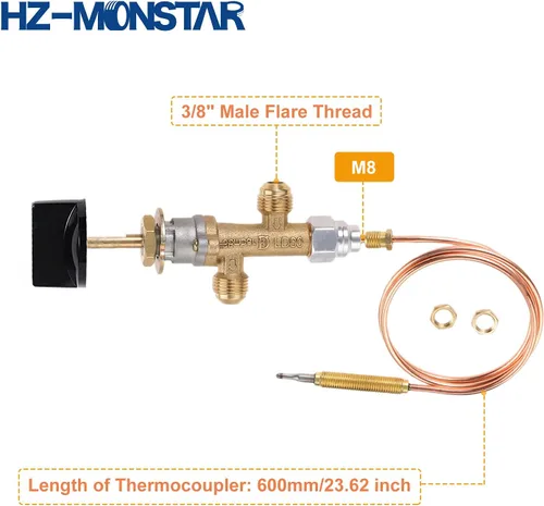 Miniatura 2 de Kit de válvula de control de seguridad de falla de llama de gas propano GLP de baja presión con conjunto de encendedor, kit de encendido de botón
