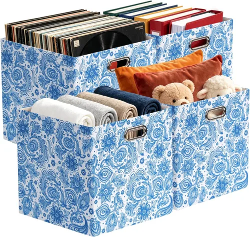 Miniatura 11 de Posprica Contenedores de almacenamiento, cubos de almacenamiento, 11 × 11 cajones de tela organizadores, cajas de contenedores