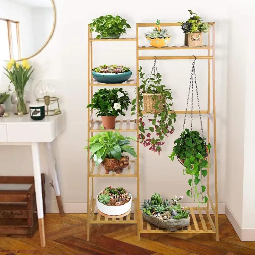 Miniatura 3 de Ufine Estante de ropa de bambú con estante de almacenamiento Soporte de ropa portátil para dormitorio habitación de invitados