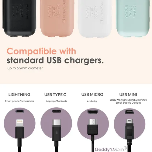 Miniatura 2 de Funda de cargador USB a prueba de bebés – Caja de punta de cable resistente a los niños para cables de carga USB estándar