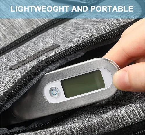 Miniatura 5 de Báscula de equipaje, 110.2 lbs de mano colgando portátil escala de viaje con gancho electrónico equipaje medición de peso digital pesaje