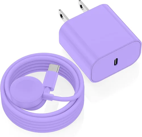 Miniatura 8 de Cargador USB C para Apple Watch, [certificado MFi] Cargador magnético rápido para iPhone, cable de carga USB C de 6 pies de largo y bloque