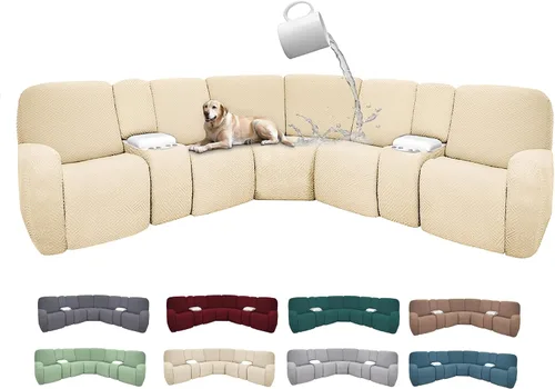 Miniatura 134 de Fundas de sofá reclinable seccional 100% impermeables para sofá reclinable en forma de L, funda de sofá modular de esquina en forma de L, fundas