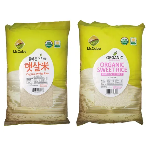 Miniatura 8 de McCabe Paquete de arroz orgánico de 12 libras (1 arroz blanco + 1 arroz integral y arroz dulce integral mezclado, 7030), certificado orgánico por