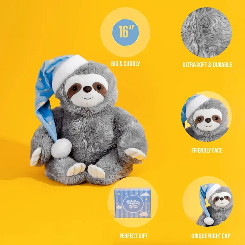 Miniatura 4 de Thoughtful - Animal de peluche de perezoso – Juguete suave de algodón de 16 pulgadas, regalo de paquete de cuidado para niños, adolescentes y adultos