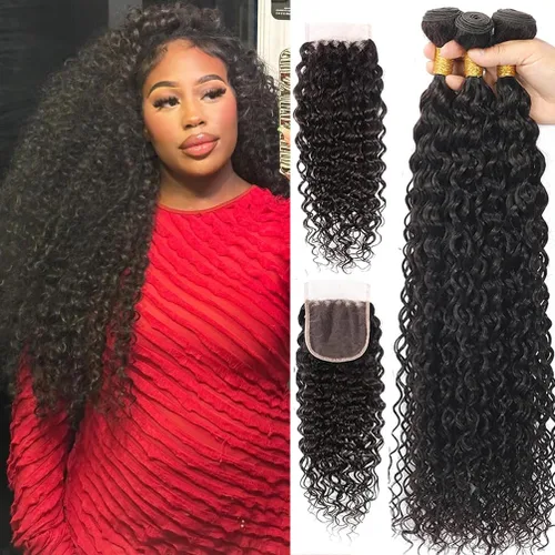 Miniatura 18 de Paquetes de Cabello Humano de Ondas Profundas （12 14 16 ）12A 100% Sin Procesar Cabello Humano Virgen Brasileño Profundo Rizado Tejido de Cabello