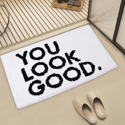 Miniatura 9 de ChezMax Get Naked - Tapete de ducha de microfibra antideslizante, bonita alfombra de ducha absorbente, divertida decoración de baño para bañera