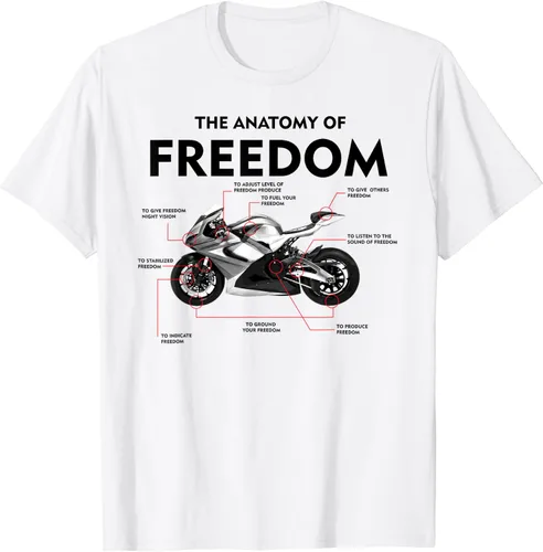 Camisa The Anatomy Of Freedom Camiseta de regalo de camiseta de Supermotos, Blanco, S