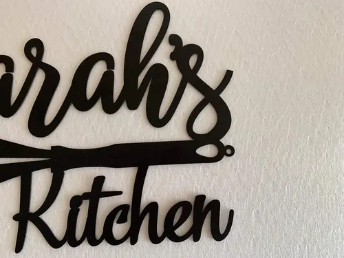 Miniatura 4 de Letrero de cocina de metal personalizado, letrero con nombre personalizado para decoración de granja, arte de pared para la cocina de mamá, regalo