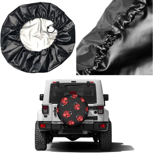 Miniatura 5 de Red Ladybug - Cubierta de neumático de repuesto a prueba de polvo, para remolques, vehículos recreativos, SUV y muchos vehículos, 17 pulgadas