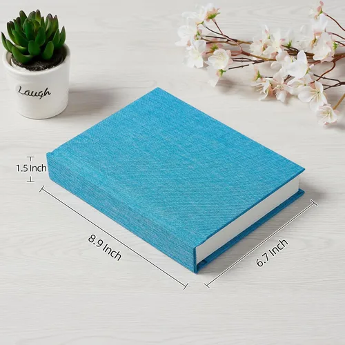 Miniatura 2 de Álbum de fotos Pssoss 5x7 con espacio para escribir, cubierta de lino. Libro de álbum de fotos 5x7. Contiene 20 fotos. Ideal para álbumes de Azul