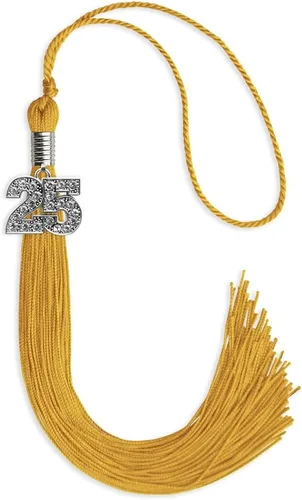 Miniatura 55 de Endea Graduation Borla de un solo color con dije de plata brillante (oro antiguo, 2022)