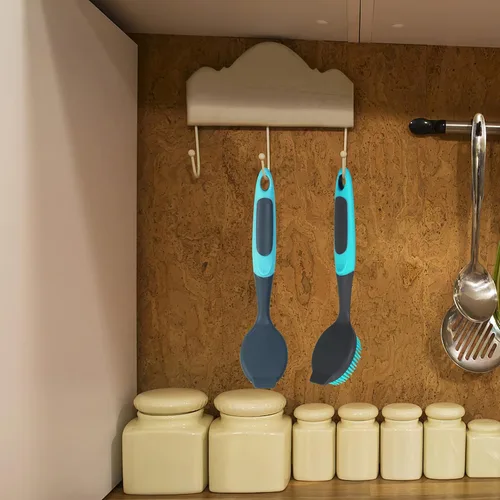 Miniatura 6 de Paquete de 2 cepillos de platos con asa, cepillo suave para lavar platos de cocina, para limpiar ollas, sartén, fregadero