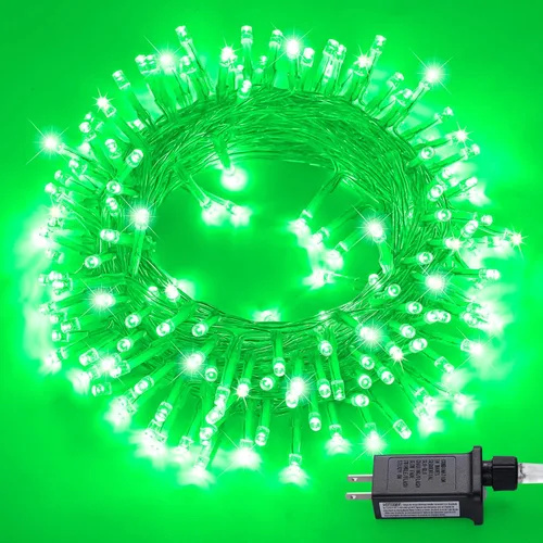 Miniatura 12 de JMEXSUSS Luces rojas blancas y azules con cable transparente, 66 pies, 200 luces LED para decoración del 4 de julio, luz de Navidad para celebración