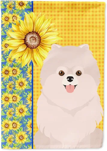 Miniatura 239 de Caroline's Treasures WDK5331CHF - Bandera de verano con diseño de girasoles rojos y blancos, manga grande, para porche, para colgar en la pared
