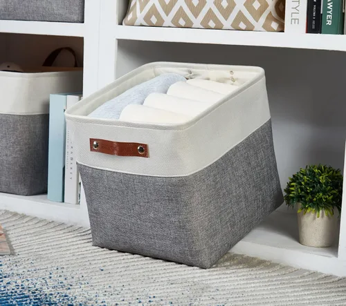 Miniatura 8 de DECOMOMO - Contenedores de tela para almacenamiento, cubos de 11 x 11 pulgadas, canasta decorativas con asas para organizar estantes y armarios