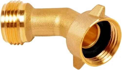 Miniatura 6 de Uenede Latón 3/4 "GHT 45 grados codo giratorio manguera de jardín conector, 2PCS Adaptador de manguera de jardín de rosca hembra a macho Cambiar