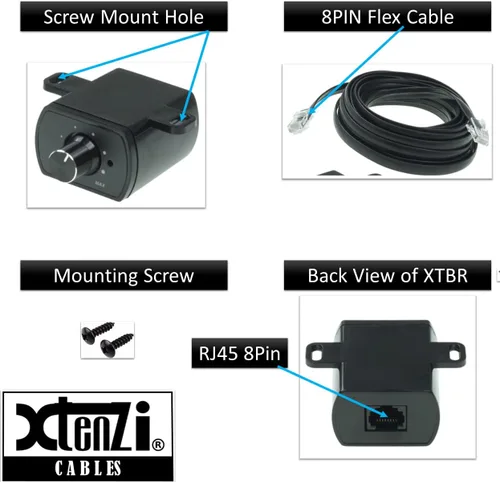 Miniatura 3 de Xtenzi Control remoto XTBR14 de control de volumen de ganancia de graves compatible con amplificadores Hifonics HFR-3