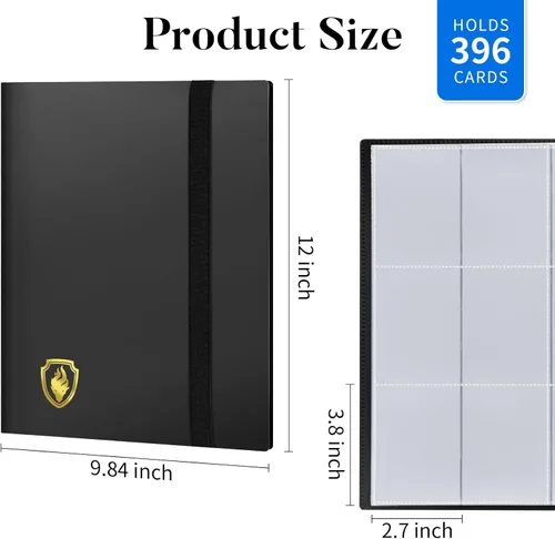 Miniatura 6 de Fabmaker - Carpeta de tarjetas con 9 bolsillos, 396 bolsillos, álbum de tarjetas coleccionables prémium para tarjetas estándar, carpeta de colección