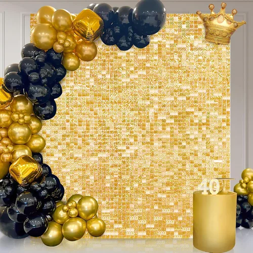 Miniatura 12 de Telón de fondo rojo iridiscente, paneles de fondo de pared brillante, fondo de Navidad para despedida de soltera, despedida de soltera, escenario
