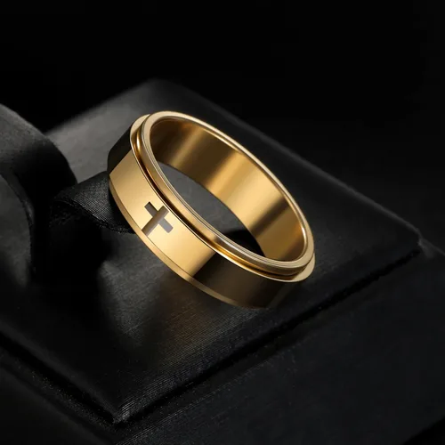Miniatura 35 de Anillos giratorios para la ansiedad para hombre, anillos clásicos de cadena para mujeres y adultos, anillo de acero de titanio