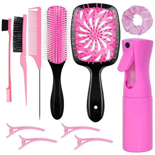 Miniatura 9 de Set de 11 piezas de cepillo para el cabello, cepillo para desenredar y botella de spray, 3 piezas de cepillo de pelo liso para niños pequeños