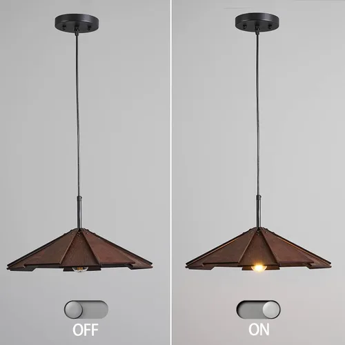 Miniatura 7 de Lámpara colgante de madera de granja, lámpara colgante de techo, moderna lámpara de techo ajustable para isla de cocina, comedor, sala de estar