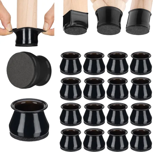 Miniatura 12 de Aneaseit Protectores de suelo para patas de silla, almohadillas de silicona con parte inferior de fieltro para suelos de madera dura y pies