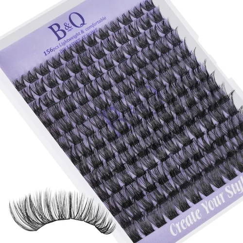 Miniatura 34 de B&Qaugen Racimos de Pestañas 156PCS Kit de Racimos de Pestañas B01+B02+B19 Kit de Extensión de Pestañas DIY Kit de Extensión de Pestañas 8-18mm