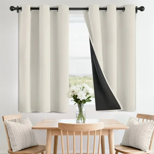 Miniatura 144 de SimpleHome - Cortinas opacas 100% para recámara, cortinas de ventana con ojales beige, con aislamiento térmico, cortinas de oscurecimiento