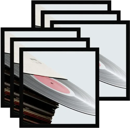 Miniatura 15 de eletecpro Marcos de discos de vinilo de 7 x 7 pulgadas para galería, decoración de pared negra resistente y ligera, marcos LP fáciles de colgar, se