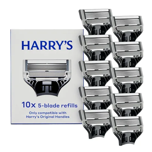 Harry's Cuchillas de afeitar originales para hombres, 10 unidades, cartuchos de repuesto de hoja de afeitar de primera calidad, ingeniería alemana