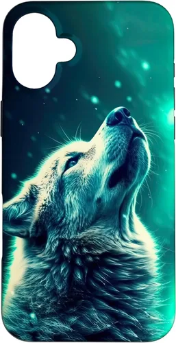 Miniatura 22 de Howling Wolf in Night Green Northern Lights Wolves Dog Lover Case for iPhone 16